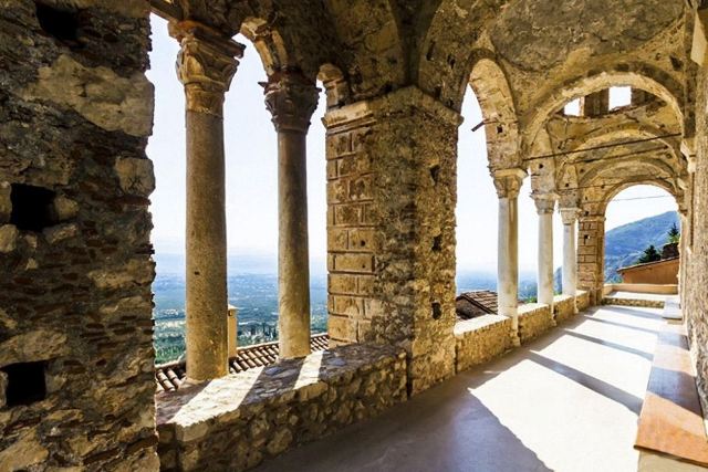 Mystras - Pantanassa Convent arched colonnade